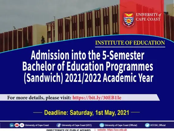 UCC B.Ed Sandwich Admission Form