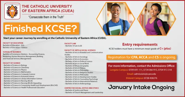 CUEA Admission Requirements: 2023/2024