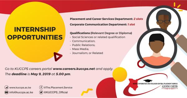 KUCCPS Internship Opportunities for Kenyans - 2022/2023