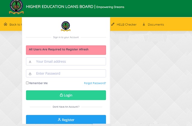 HELB Students Portal Login - studentportal.helb.co.ke