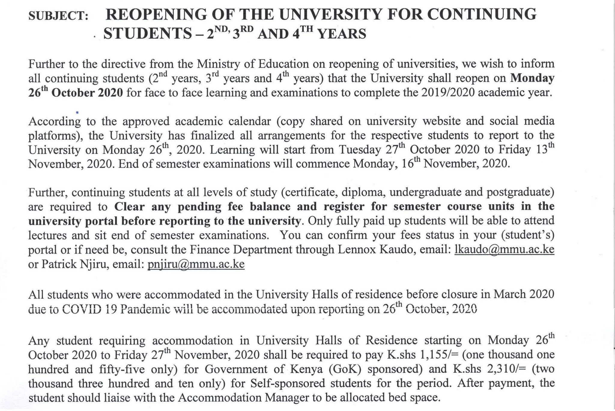 Multimedia University of Kenya 2020 Reopening Dates Explore the Best