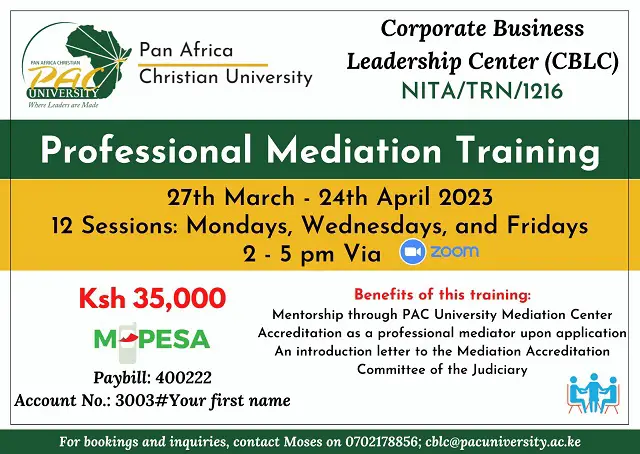 PAC University Online Mediation Training Program 2023