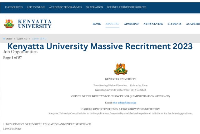 Kenyatta University Massive Recritment 2023