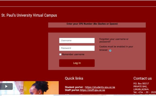 SPU e-learning Portal login