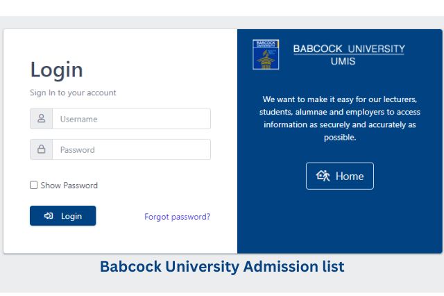 "Announcing Successful Applicants: Babcock University Admission List & Letters Available!"