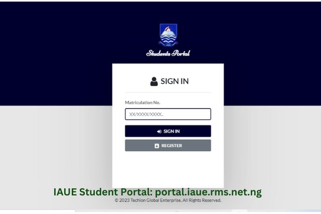 IAUE Student Portal portal.iaue.rms.net.ng
