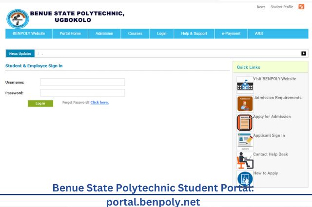 Benue State Polytechnic Student Portal portal.benpoly.net