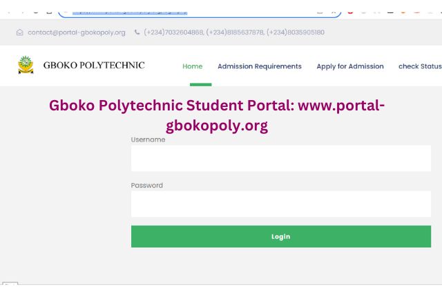 Gboko Polytechnic Student Portal www.portal-gbokopoly.org
