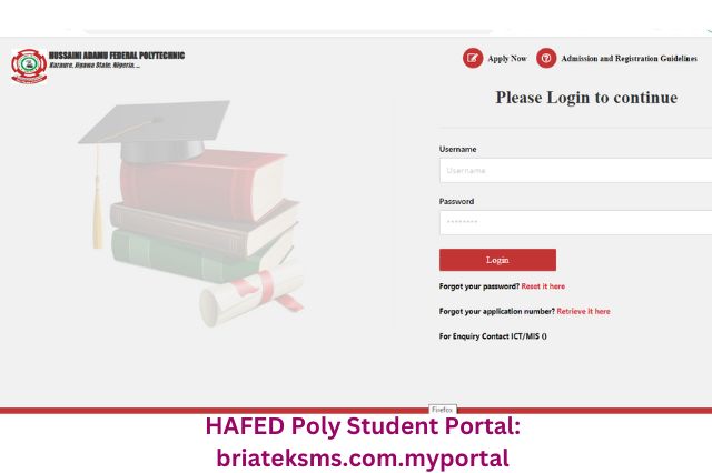 HAFED Poly Student Portal briateksms.com.myportal