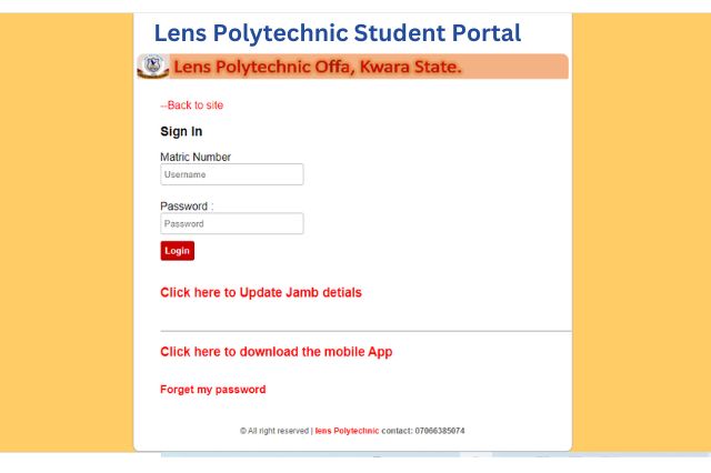 Lens Polytechnic Student Portal