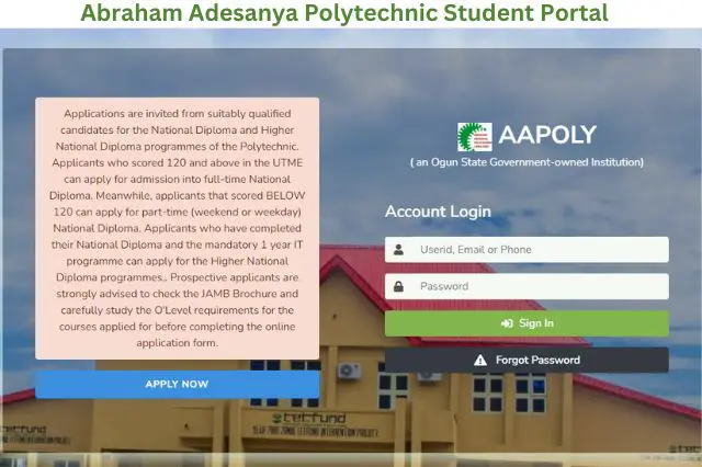 Abraham Adesanya Polytechnic Student Portal