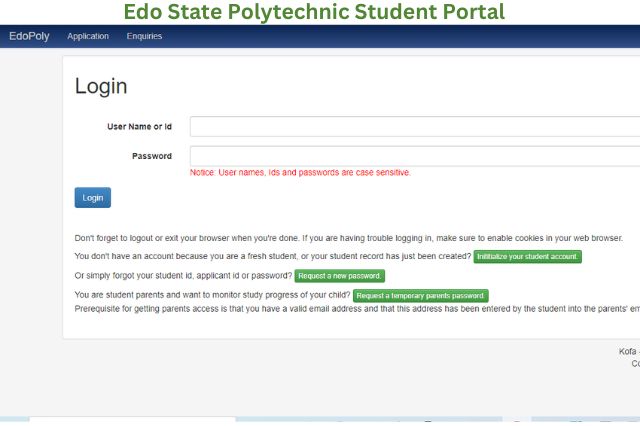 Edo State Polytechnic Student Portal