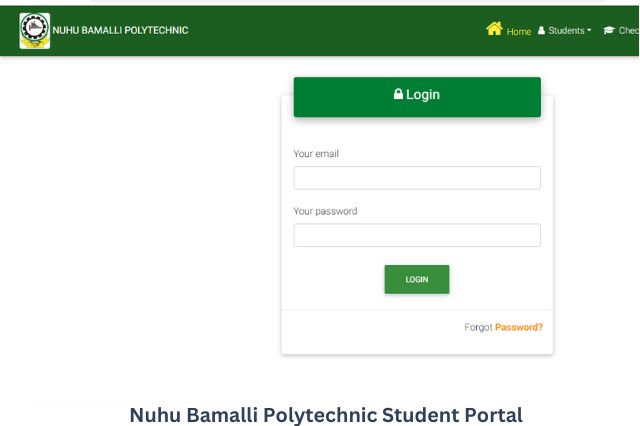 Nuhu Bamalli Polytechnic Student Portal