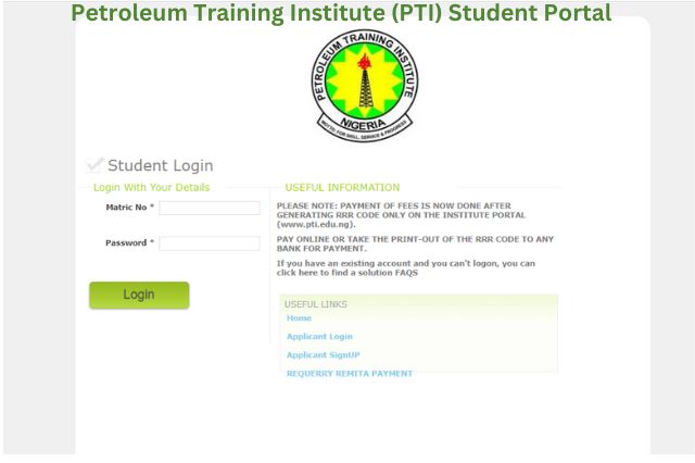 Petroleum Training Institute (PTI) Student Portal