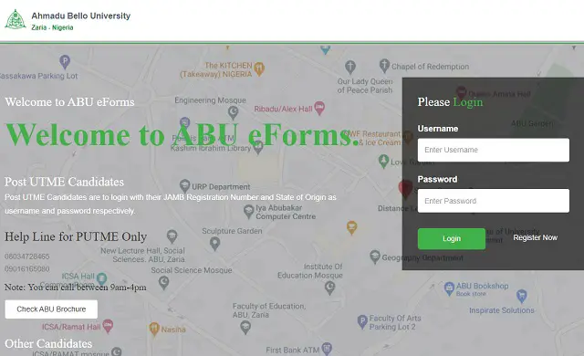 ABU Admission portal