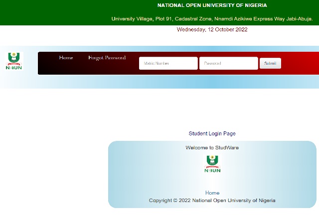 NOUN Student Portal