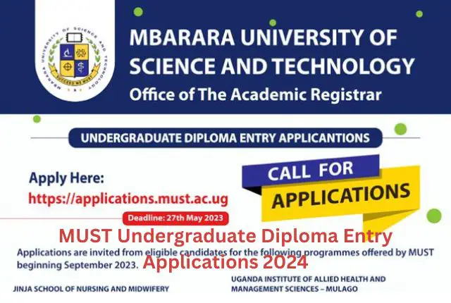 MUST Undergraduate Diploma Entry Applications 2024
