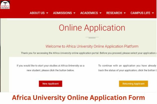 Africa University Online Application Form for 2025/2026 Intake