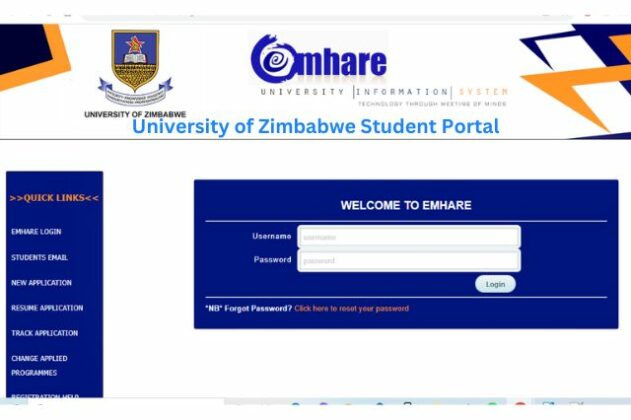University of Zimbabwe, UZ Student Portal Login: www.emhare.uz.ac.zw