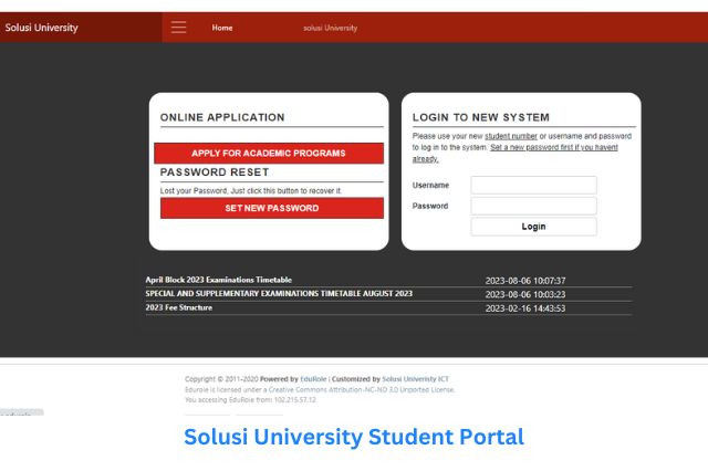 Solusi University Student Portal