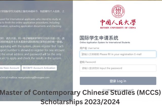 Master of Contemporary Chinese Studies (MCCS) Scholarships 20232024