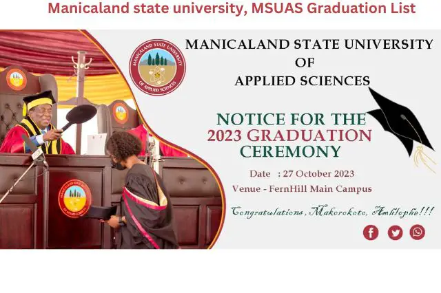 Manicaland state university, MSUAS Graduation List
