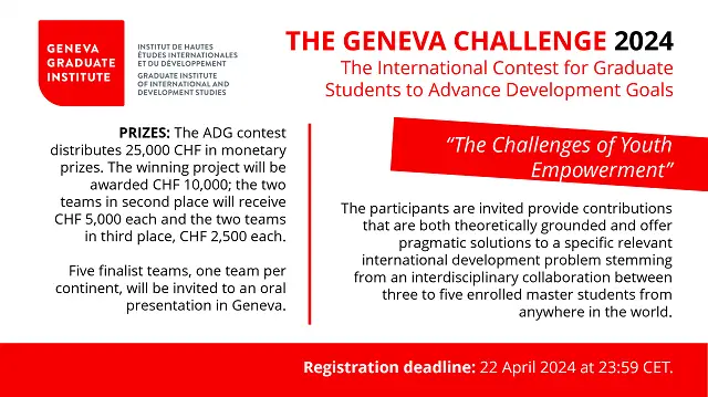 The Geneva Challenge 2024 for Postgraduate Students