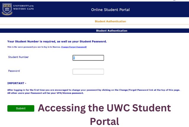 Accessing the UWC Student Portal