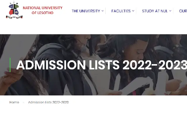 NUL Admission List