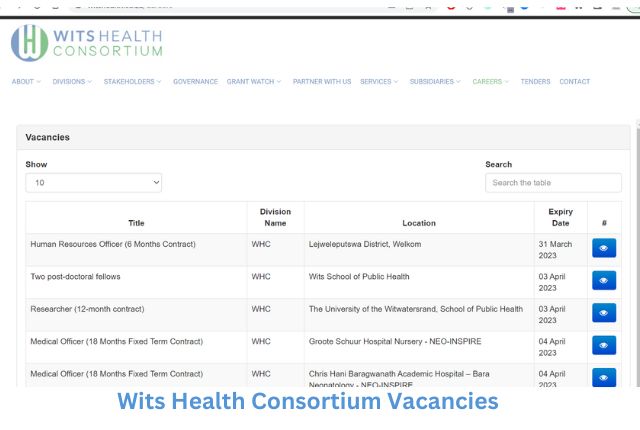 Wits Health Consortium Vacancies (1)