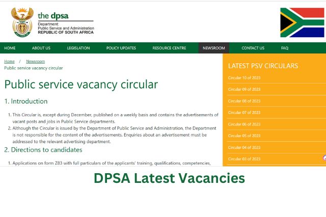 DPSA Latest Vacancies