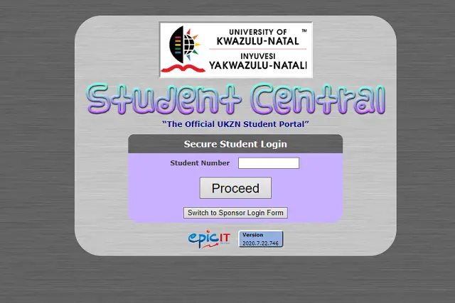 UKZN Student Central: sc.ukzn.ac.za