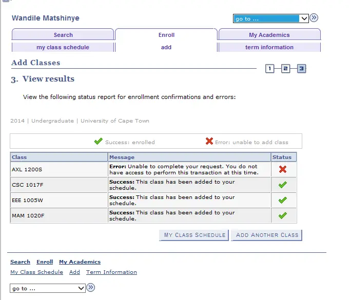 View results Page Opens