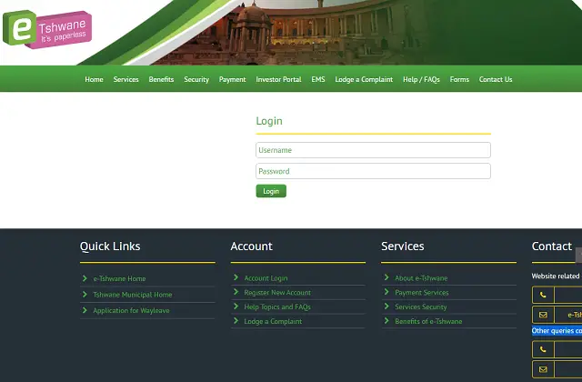 e tshwane Login