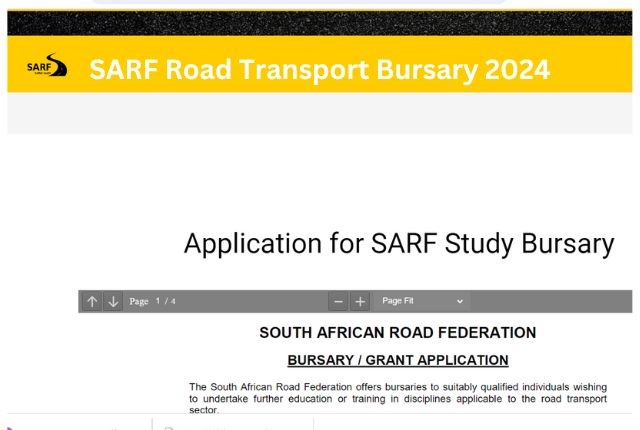 SARF Road Transport Bursary 2024