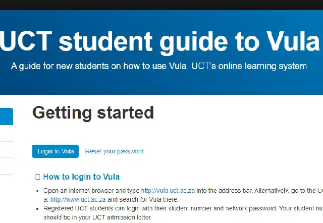 UCT Vula Portal