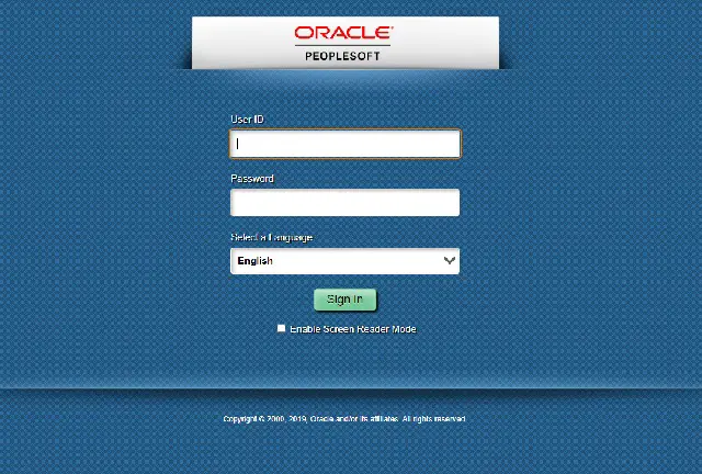 UFS Oracle Login