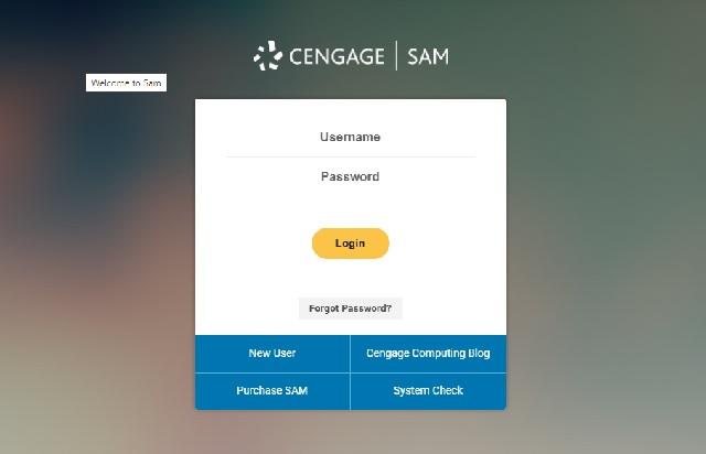sam cengage create account