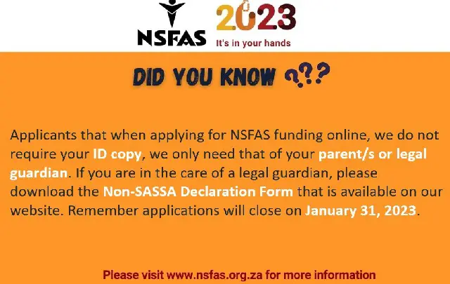 NSFAS Application Changes
