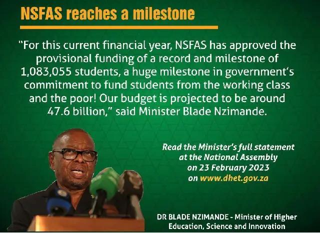 NSFAS reaches milestone: 1.08 million students funded