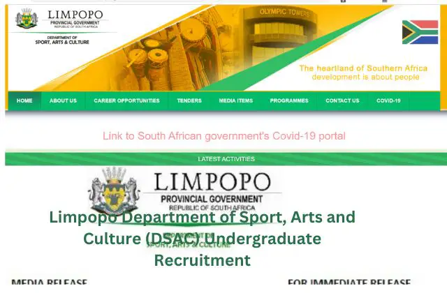 Limpopo Department of Sport, Arts and Culture (DSAC) Undergraduate Recruitment