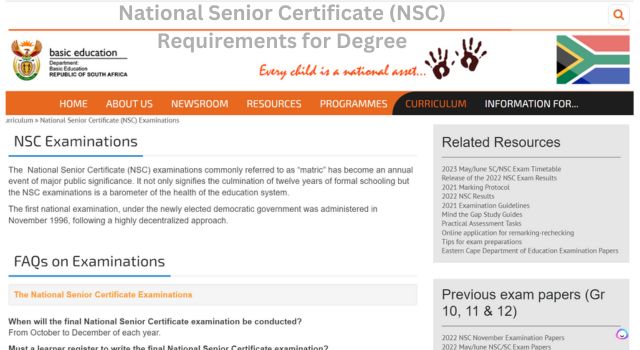 National Senior Certificate (NSC) Requirements for Degree