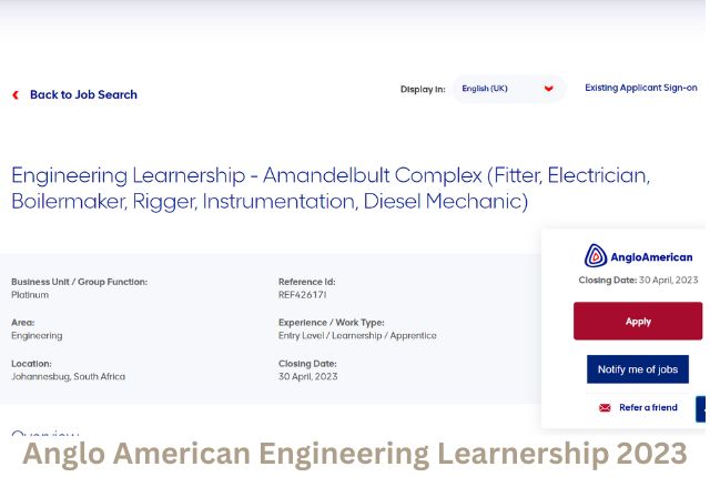 Anglo American Engineering Learnership 2023