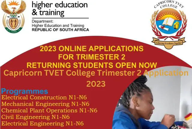 Capricorn TVET College Trimester 2 Application 2023