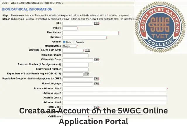 Create an Account on the SWGC Online Application Portal