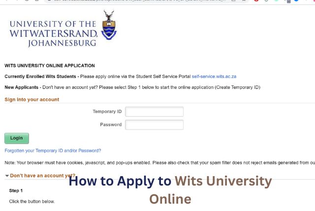 How to Apply to Wits University Online
