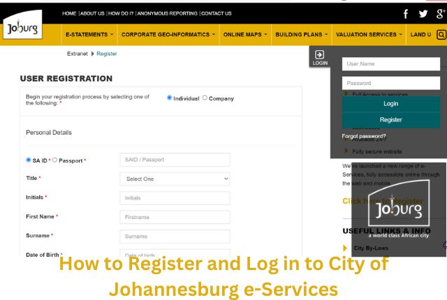 How to Register and Log in to City of Johannesburg e-Services