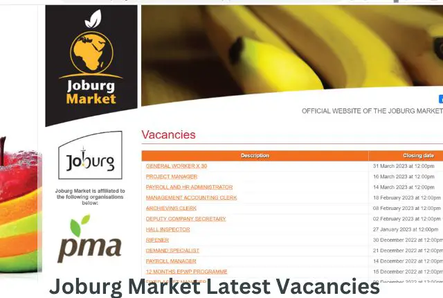 Joburg Market Latest Vacancies