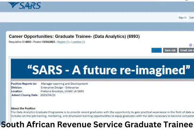South African Revenue Service Graduate Trainee