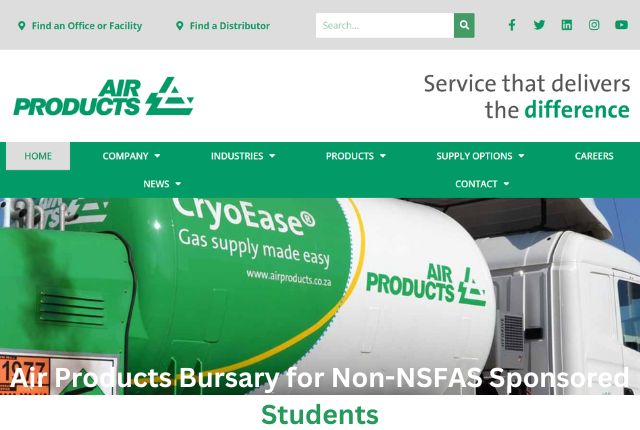 Air Products Bursary for Non-NSFAS Sponsored Students